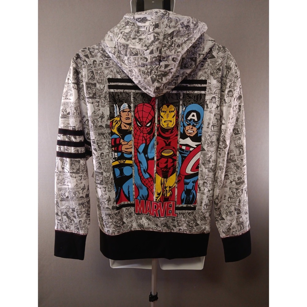 Authentic Marvel Universal Studios Full Zip Comic Book Hoodie Jacket Adult M NWT